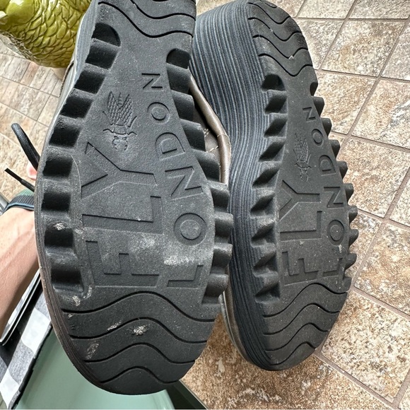 FLY LONDON Ankle Boot Dark Moss GREEN OLIVE lace up wedge BOOT boho 39 size 8.5 - Picture 12 of 12